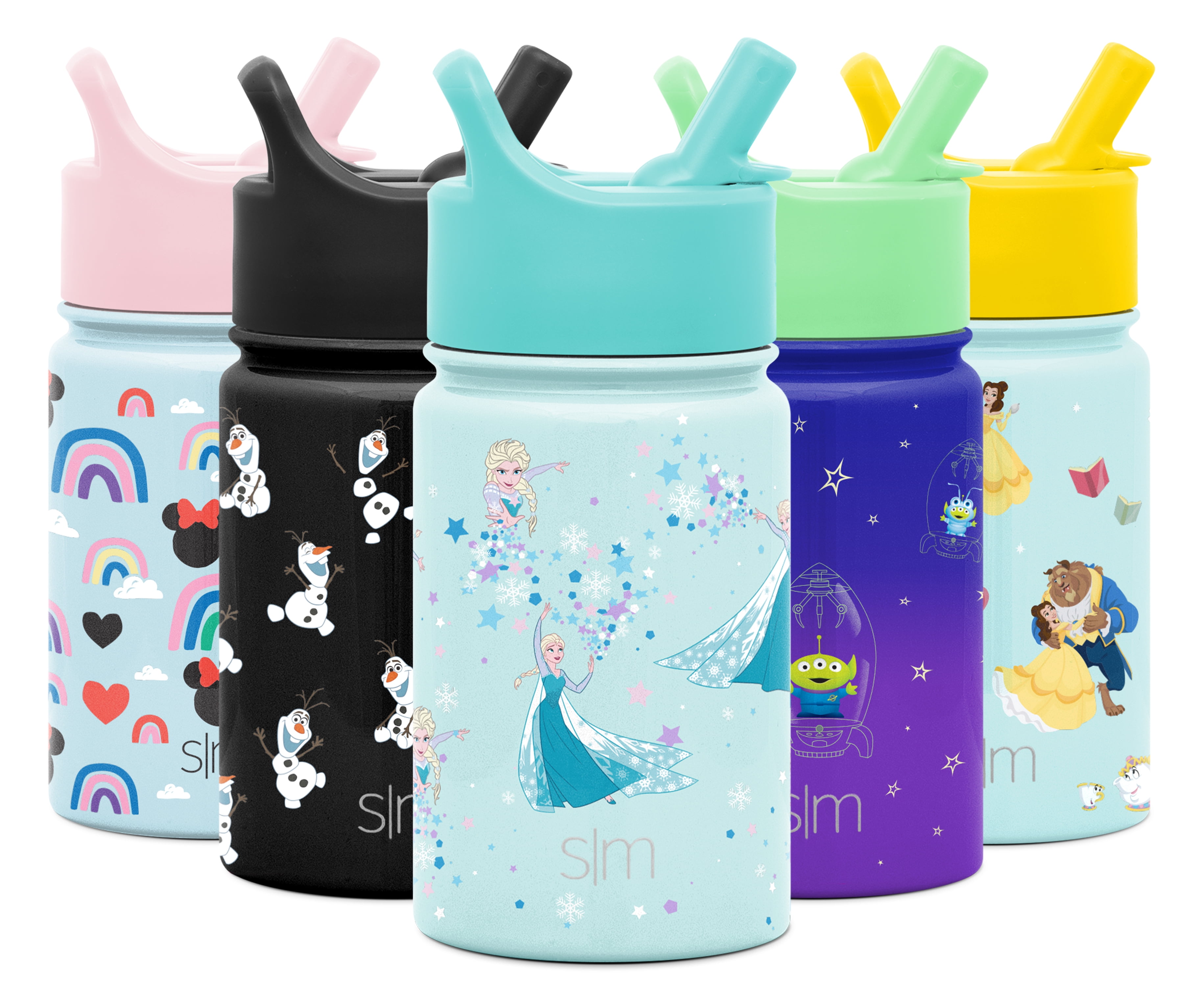 Simple Modern 10oz Disney Summit Kids Water Bottle Thermos with Straw Lid -  Dishwasher Safe Vacuum Insulated Double Wall Tumbler Travel Cup 18/8  Stainless Steel Frozen Elsa's Snowflake 