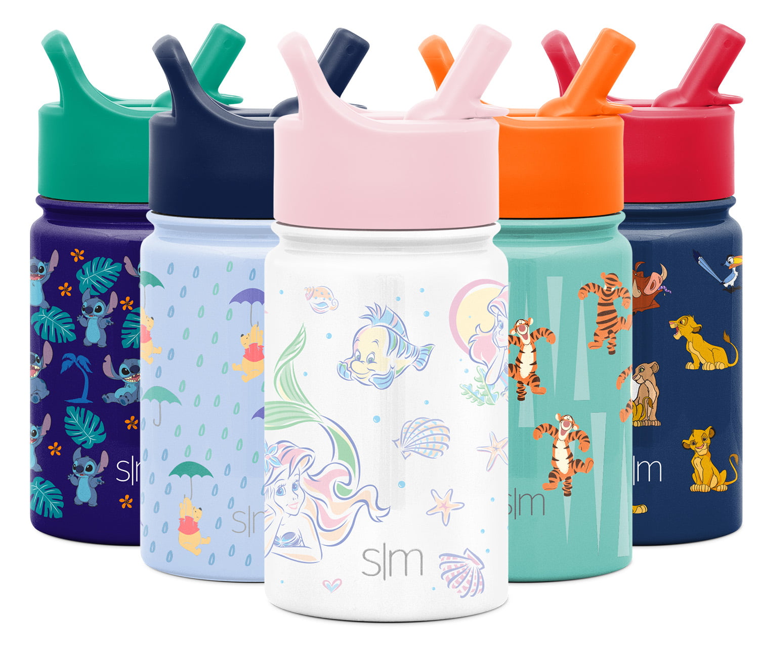  Simple Modern Disney Wish Kids Water Bottle with Straw Lid, Reusable Insulated Stainless Steel Cup for Girls, School, Summit  Collection