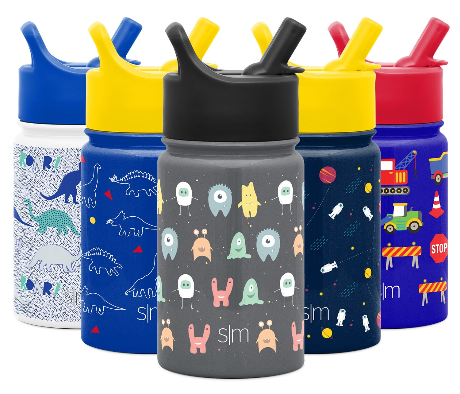 Simple Modern 10oz Summit Kids Water Bottle Thermos with Straw Lid -  Dishwasher Safe Vacuum Insulated Double Wall Tumbler Travel Cup 18/8  Stainless Steel -Little Monsters 