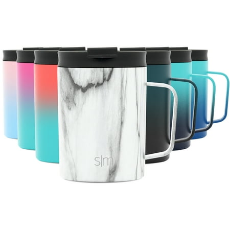 Simple Modern 20 oz. Kona Travel Mug Tumbler with Flip Lid - Thermos Coffee  Cup Vacuum Insulated Camping Flask with Lid 18/8 Stainless Steel Hydro  Pattern: Carrara Marble 