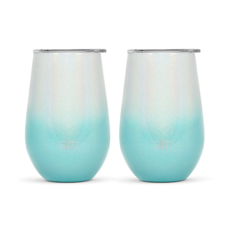 Simple Modern 12oz Spirit Wine Glasses 2 Pack Bundle - Stainless Steel  Tumbler with Lids - Vacuum Insulated 18/8 Stainless Steel - Shimmer:  Diamond Turquoise 