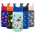 thumbnail image 1 of Simple Modern 14 Ounce Summit Kids Water Bottle Thermos with Straw Lid - Vacuum Insulated 18/8 Stainless Steel - Blue Dino, 1 of 4