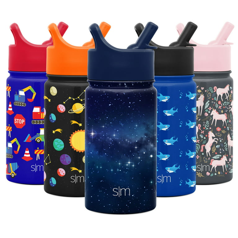 Simple Modern 14 Ounce Summit Kids Water Bottle Thermos with Straw Lid -  Vacuum Insulated 18/8 Stainless Steel Milky Way 