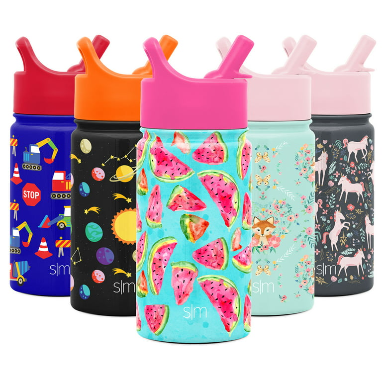 Simple Modern Kids Water Bottle with Straw Lid | Insulated Stainless Steel  Reusable Tumbler for Toddlers, Girls | Summit Collection | 14oz, Fox and