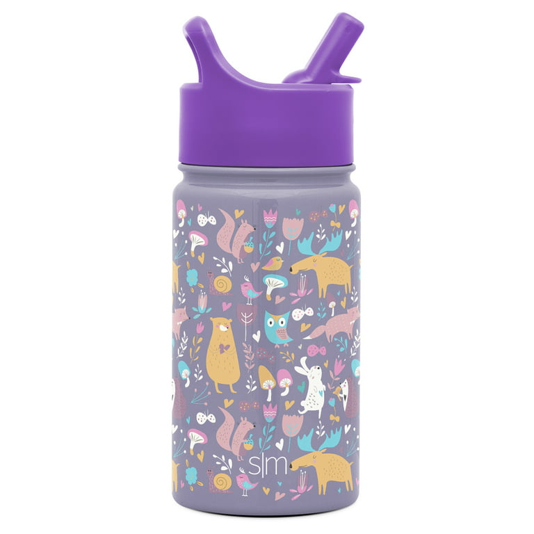 Simple Modern 14 Ounce Summit Kids Water Bottle Thermos with Straw Lid -  Vacuum Insulated 18/8 Stainless Steel Milky Way 