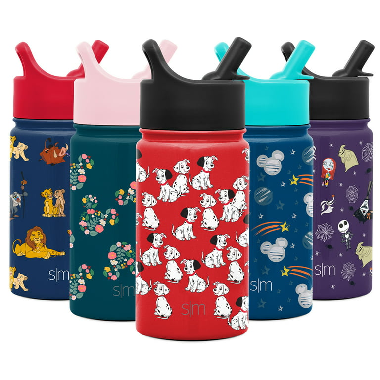 Simple Modern 14 oz. Disney Summit Kids Water Bottle Thermos with Straw Lid  - Dishwasher Safe Vacuum Insulated Double Wall Tumbler Travel Cup 18/8  Stainless Steel - 101 Dalmatians: Spotted Puppies 