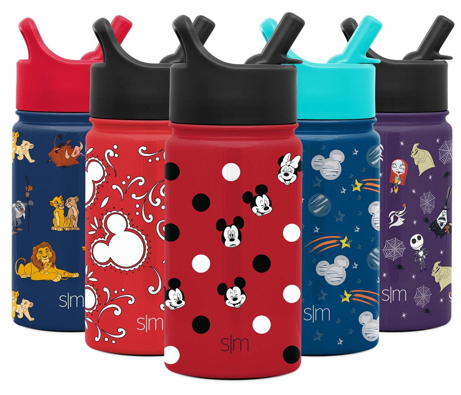 Simple Modern 14 oz. Disney Summit Kids Water Bottle Thermos with Straw Lid  - Dishwasher Safe Vacuum Insulated Double Wall Tumbler Travel Cup 18/8  Stainless Steel - Mickey and Minnie Polka Dot 