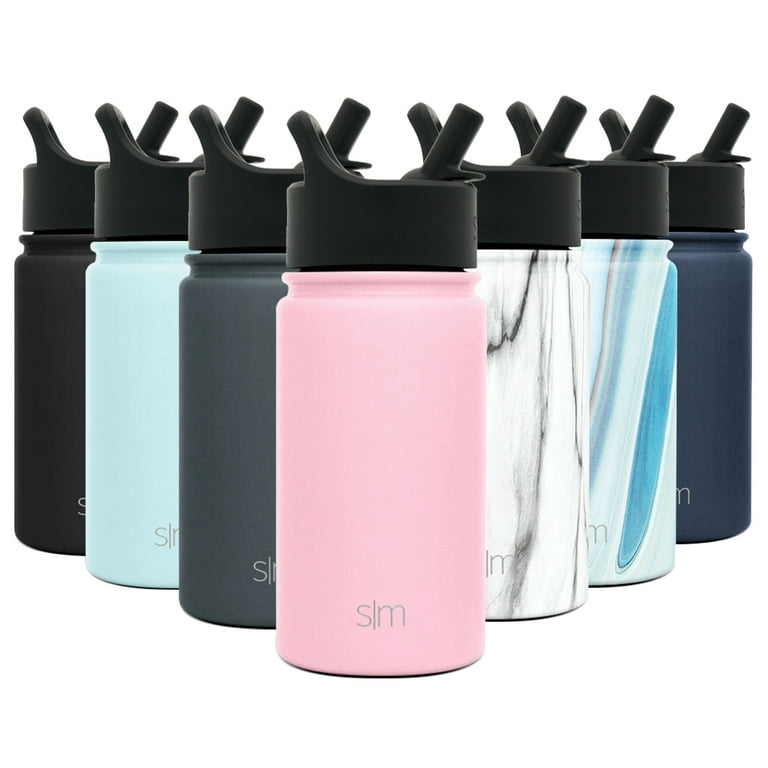 Simple Modern 14 oz Summit Water Bottle with Straw Lid - Hydro Vacuum  Insulated Tumbler Flask Double Wall Liter - 18/8 Stainless Steel -Blush 