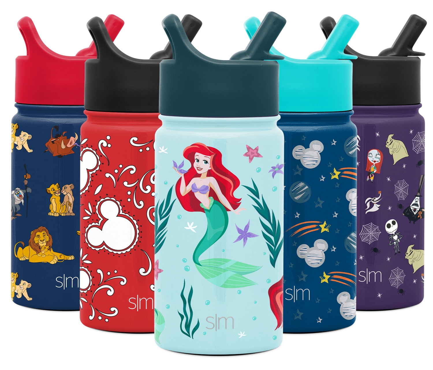 The Little Mermaid Stainless Steel Water Bottle with Built-In