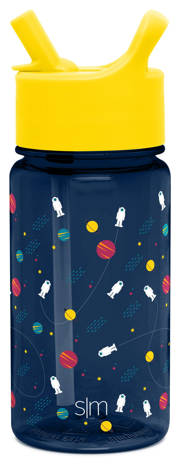 Simple Modern 16 Oz Summit Kids Tritan Water Bottle with Straw Lid for  Toddler - Dishwasher Safe Travel Tumbler - Astronauts 