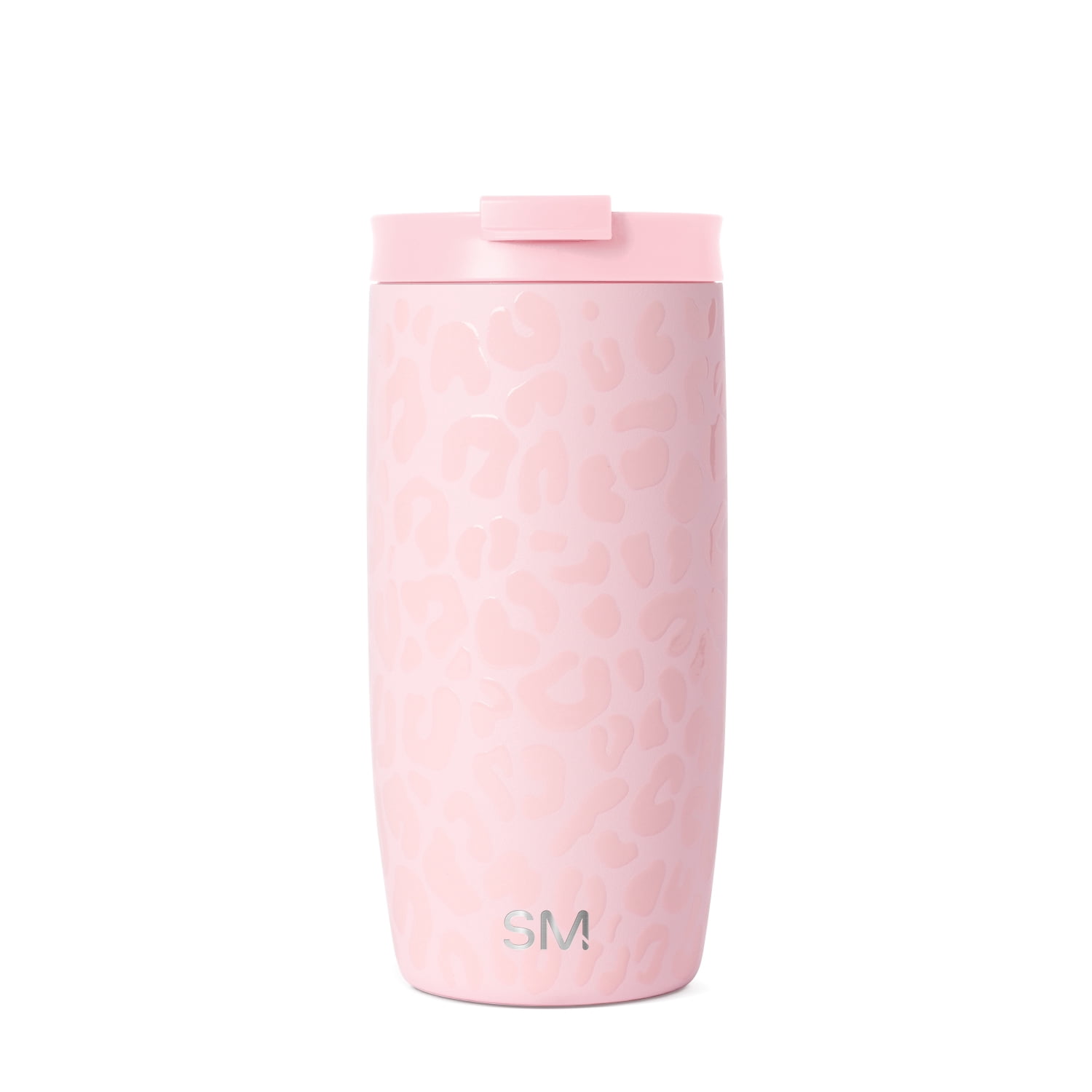 Simple Modern 16 fl oz Insulated Stainless Steel Voyager Tumbler with Insulated Flip Lid | Blush Leopard