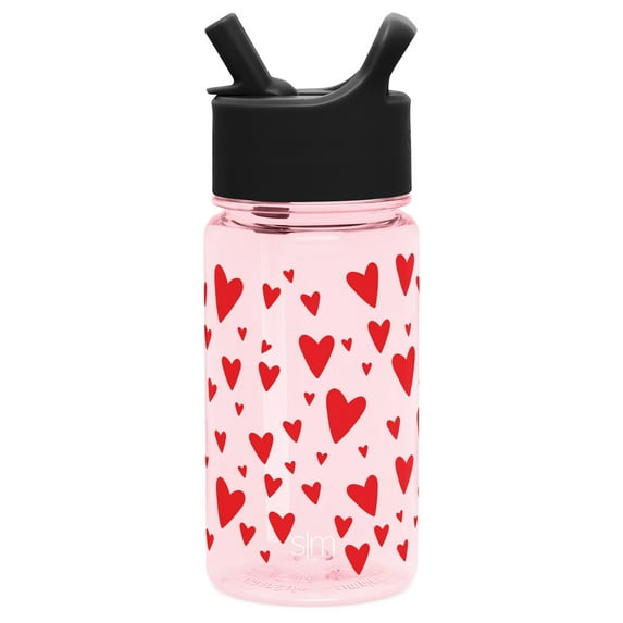 Simple Modern 16oz Summit Kids Tritan Water Bottle with Straw Lid for Toddler - Dishwasher Safe Travel Tumbler - Hearts