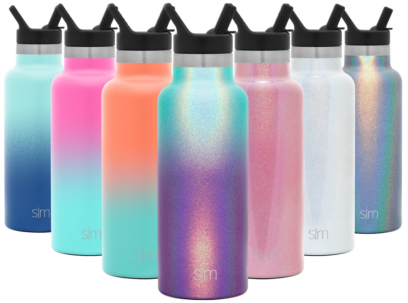 Simple Modern 32oz Summit Water Bottles with Straw Lid - Vacuum Insulated  Tumbler Double Wall Travel Mug 18/8 Stainless Steel Flask - Shimmer: Aurora