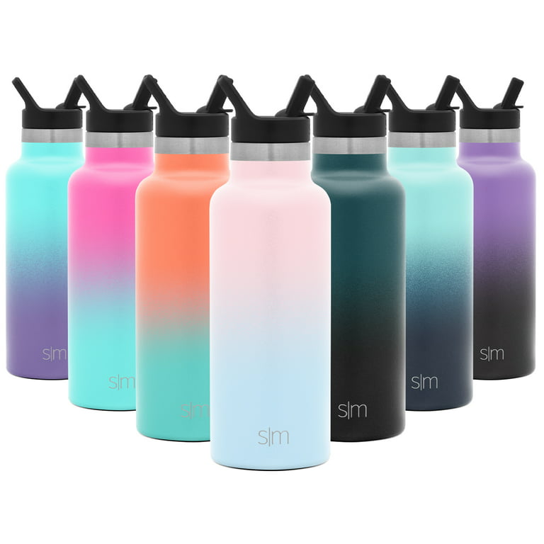 Simple Modern 17oz Ascent Water Bottle With Straw Lid - Stainless Steel  Hydro Tumbler Flask - Double Wall Vacuum Insulated Small Reusable Metal  Leakproof Ombre: Sweet Taffy 