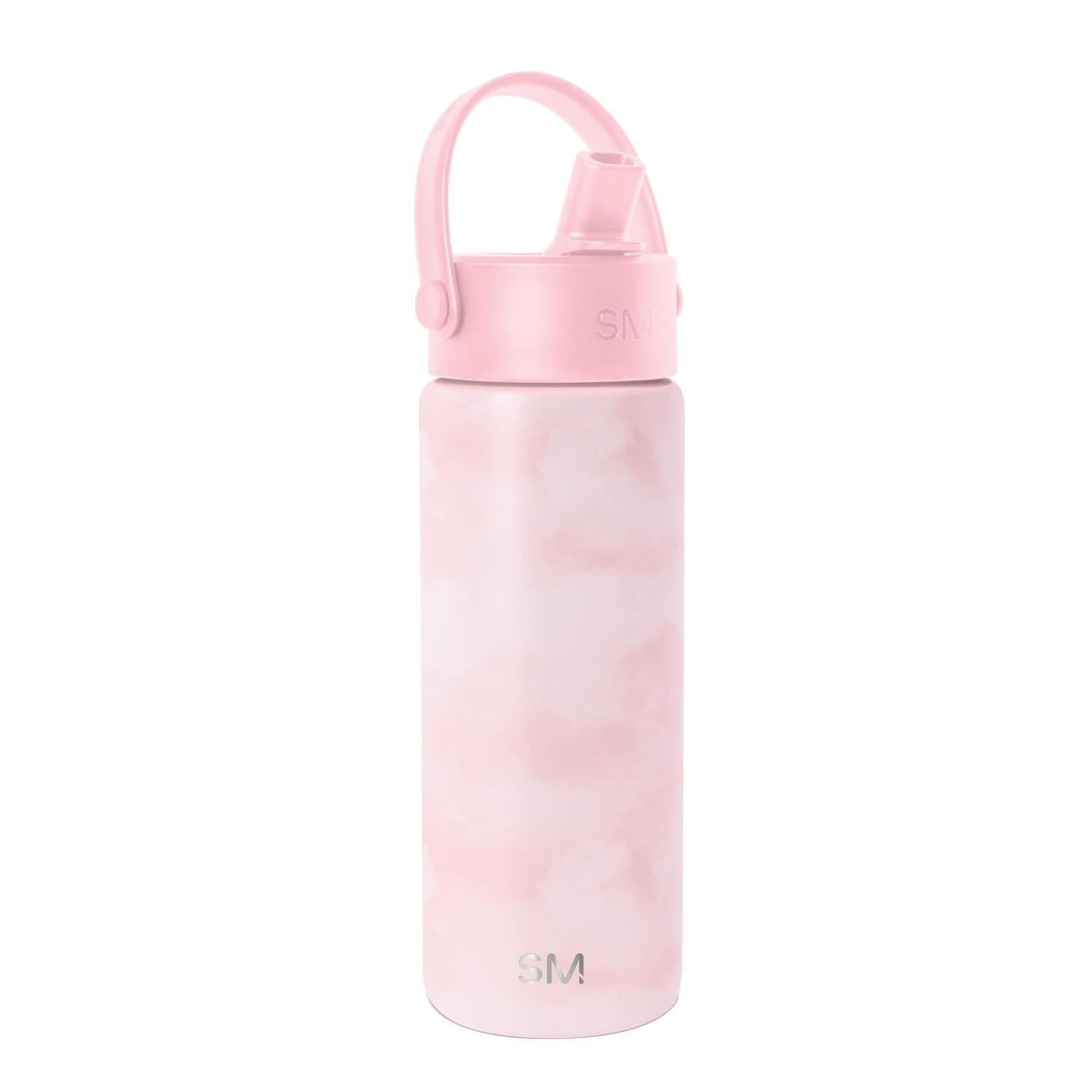 Simple Modern 18 fl oz Insulated Stainless Steel Summit Wide Mouth Water Bottle with Handle and Straw Lid|Blush Tie Dye
