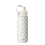 Simple Modern 18 fl oz Insulated Stainless Steel Summit Wide Mouth Water Bottle with Handle and Straw Lid | Sea Glass Sage and Cream Checkmate