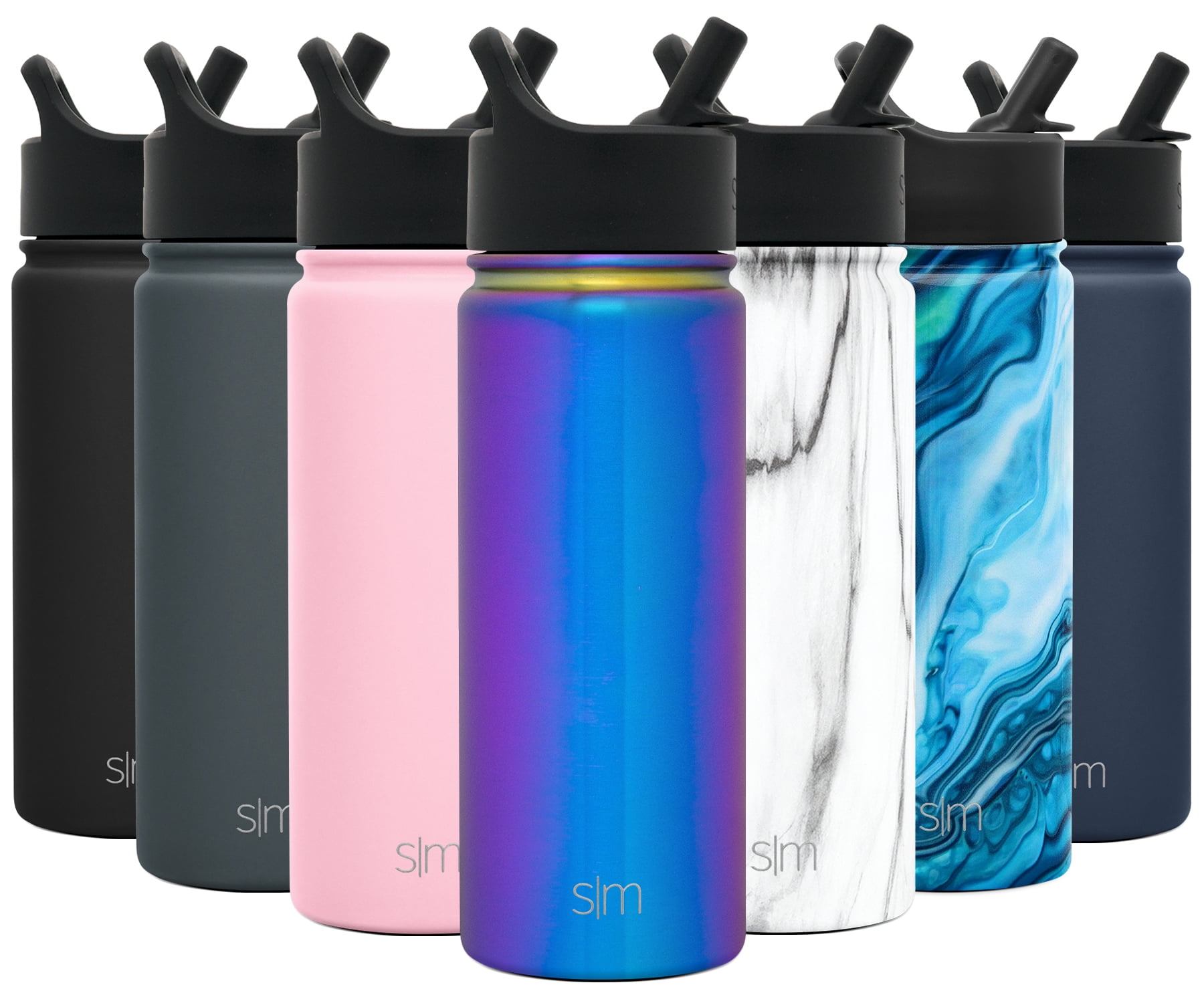 Simple Modern 14oz Summit Water Bottles with Straw Lid - Dishwasher Safe  Vacuum Insulated Tumbler Double Wall Travel Mug 18/8 Stainless Steel Flask  - Prism 