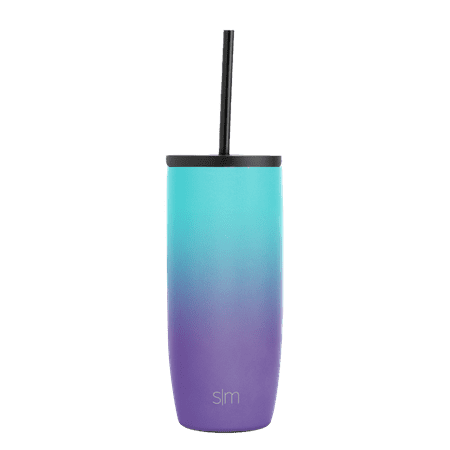 Simple Modern 20 Fluid Ounces Voyager Insulated Stainless Steel Tumbler with Straw - Tropical Seas