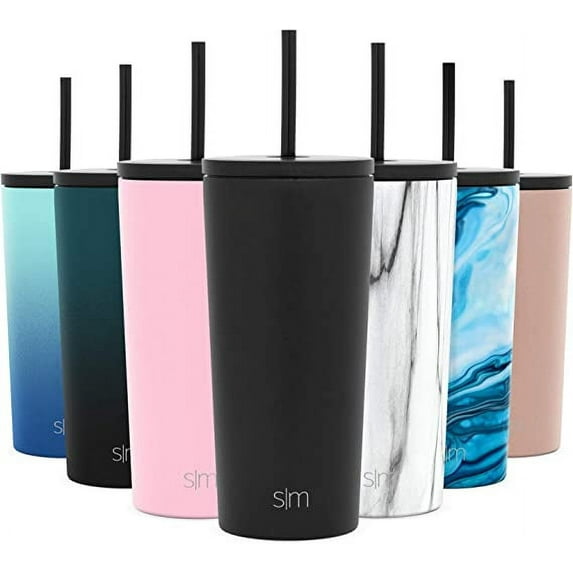 Simple Modern 20 fl oz Stainless Steel Classic Tumbler with Lid and Straw| Midnight Black