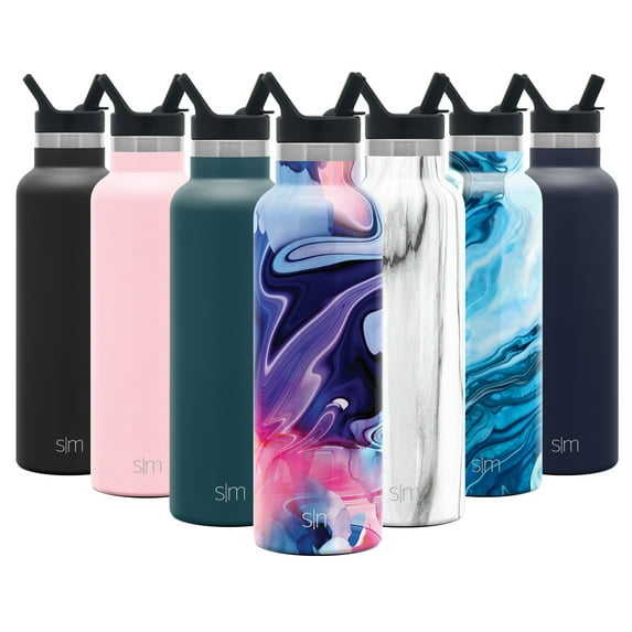 Simple Modern 20 oz. Ascent Water Bottle with Straw Lid - Stainless Steel Hydro Thermos Tumbler - Double Wall Vacuum Insulated Reusable Metal Leakproof Pattern: Dreamcicle