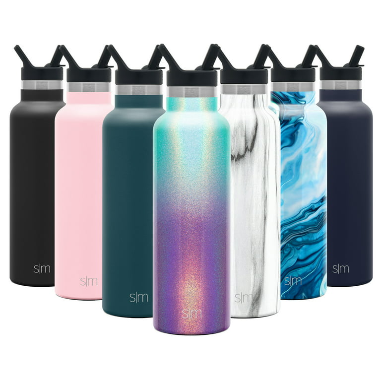 Simple Modern 32oz Summit Water Bottles with Straw Lid - Vacuum Insulated  Tumbler Double Wall Travel Mug 18/8 Stainless Steel Flask - Shimmer: Aurora