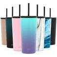 thumbnail image 1 of Simple Modern 20 oz Classic Tumbler with Straw & Flip Lid - 18/8 Stainless Steel Water Bottle Ombre: Tropical Seas, 1 of 7