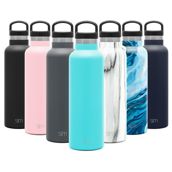 Simple Modern 20oz Ascent Water Bottle - Hydro Vacuum Insulated Tumbler Flask w/ Handle Lid - Double Wall Stainless Steel Reusable - Leakproof - Caribbean