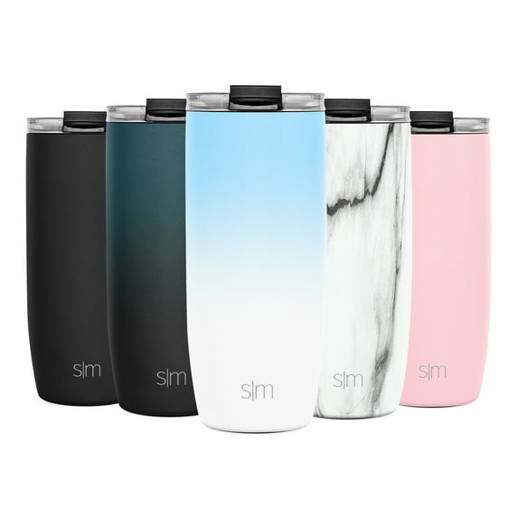 Simple Modern 20oz Voyager Travel Mug Tumbler with Clear Flip Lid & Straw - Coffee Cup Vacuum Insulated Flask 18/8 Stainless Steel Hydro Water Bottle Ombre: Santorini Breeze