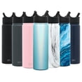 thumbnail image 1 of Simple Modern 22 Ounce Summit Water Bottle with Straw Lid - Hydro Vacuum Insulated Flask - 18/8 Stainless Steel Shimmer: Aqua Aura, 1 of 7