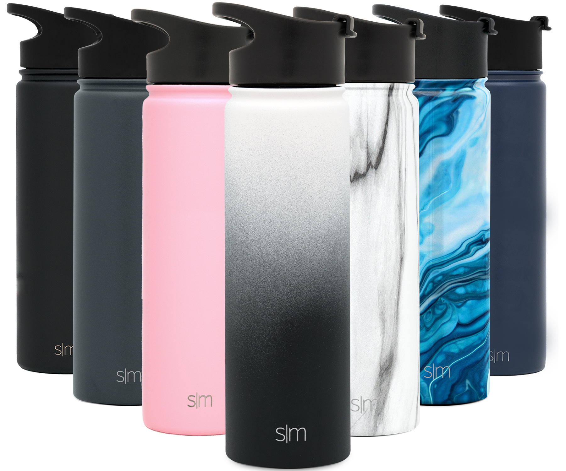 Simple Modern 22 fl oz Insulated Stainless Steel Summit Water Bottle with Straw and Chug Lid | Tuxedo