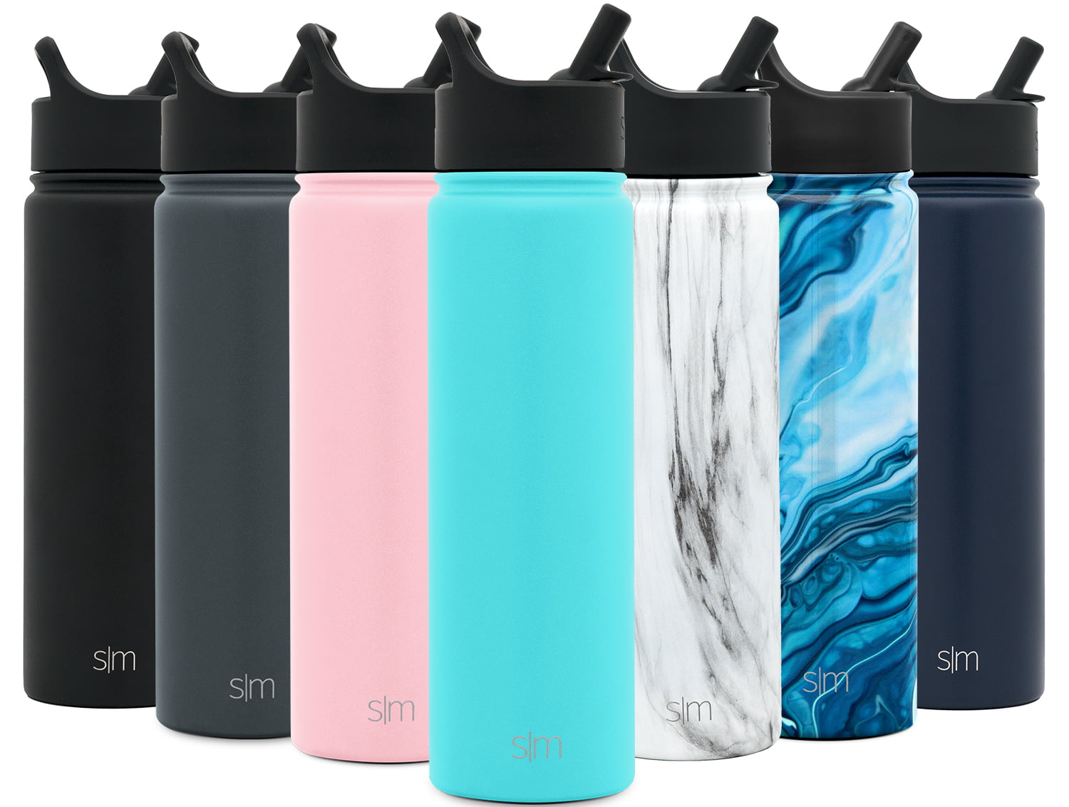 Simple Modern 14 oz Summit Water Bottle with Straw Lid - Hydro Vacuum  Insulated Tumbler Flask Double Wall Liter - 18/8 Stainless Steel Ombre:  Moonlight 