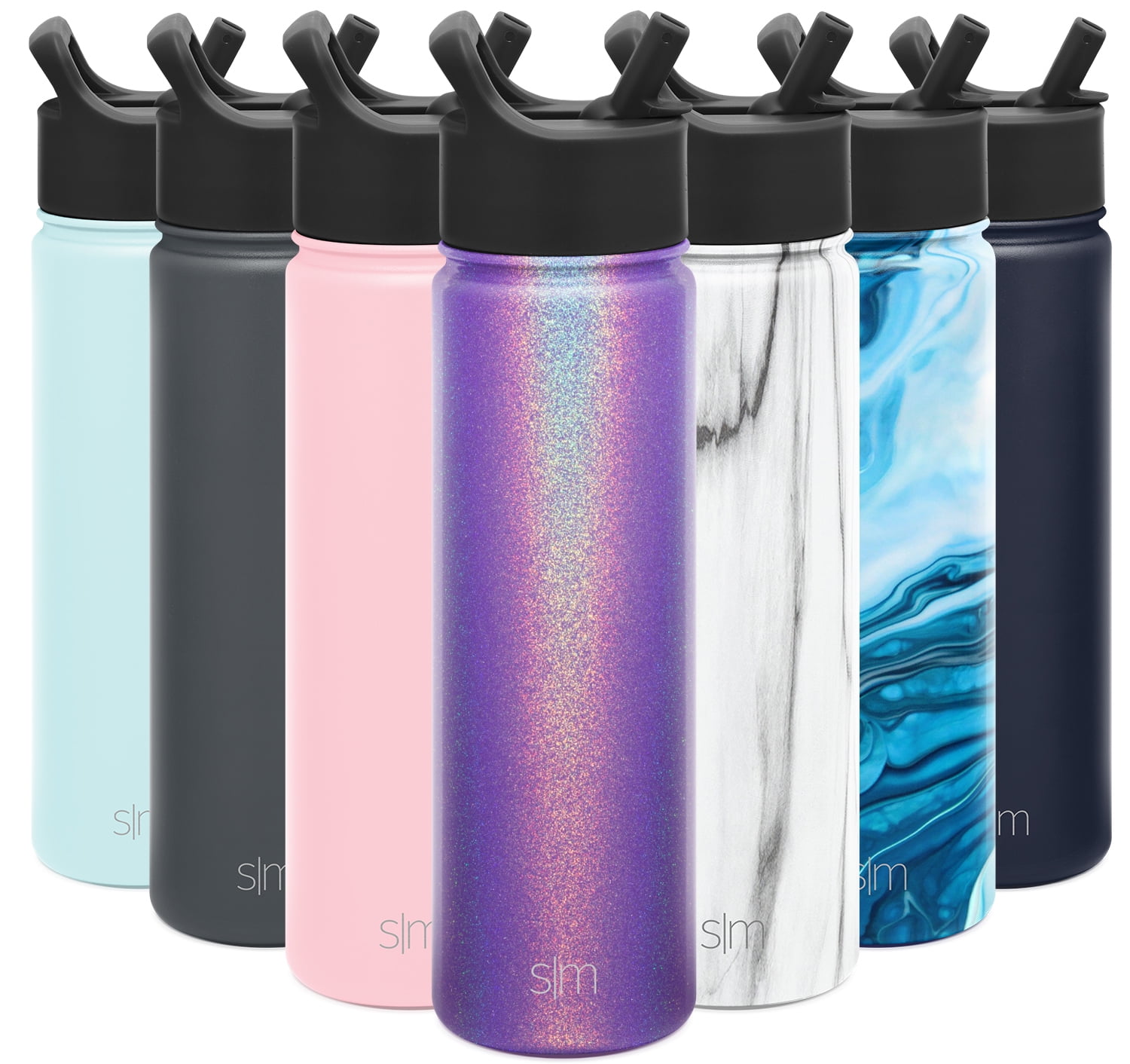  Simple Modern Insulated Straw Lid - Fits All Summit and Hydro  Flask Wide Mouth Water Bottle Sizes - Insulated Splash Proof Cap for 10,  12, 14, 16, 18, 20, 22, 24, 32, 40, 64 & 84 oz - Midnight Black : Appliances