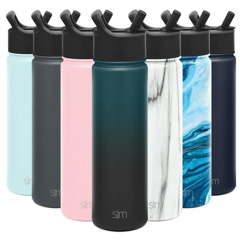 Simple Modern 22oz Summit Water Bottles with Straw Lid - Vacuum Insulated  Tumbler Double Wall Travel Mug 18/8 Stainless Steel Flask - Ombre:  Moonlight 