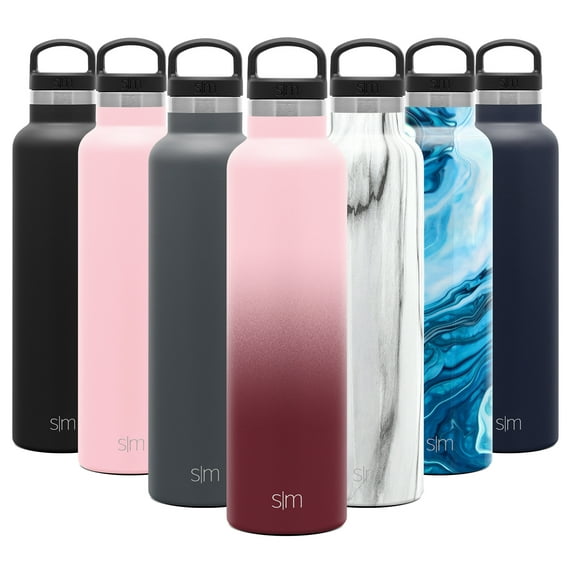 Simple Modern 24 Oz. Ascent Water Bottle - Hydro Vacuum Insulated Tumbler Flask with Handle Lid - Double Wall Stainless Steel Reusable - Leakproof Ombre: Wild berry