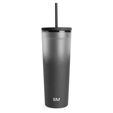 Simple Modern 24 fl oz Double Wall Plastic Classic Tumbler with Lid and Straw | Midnight Black