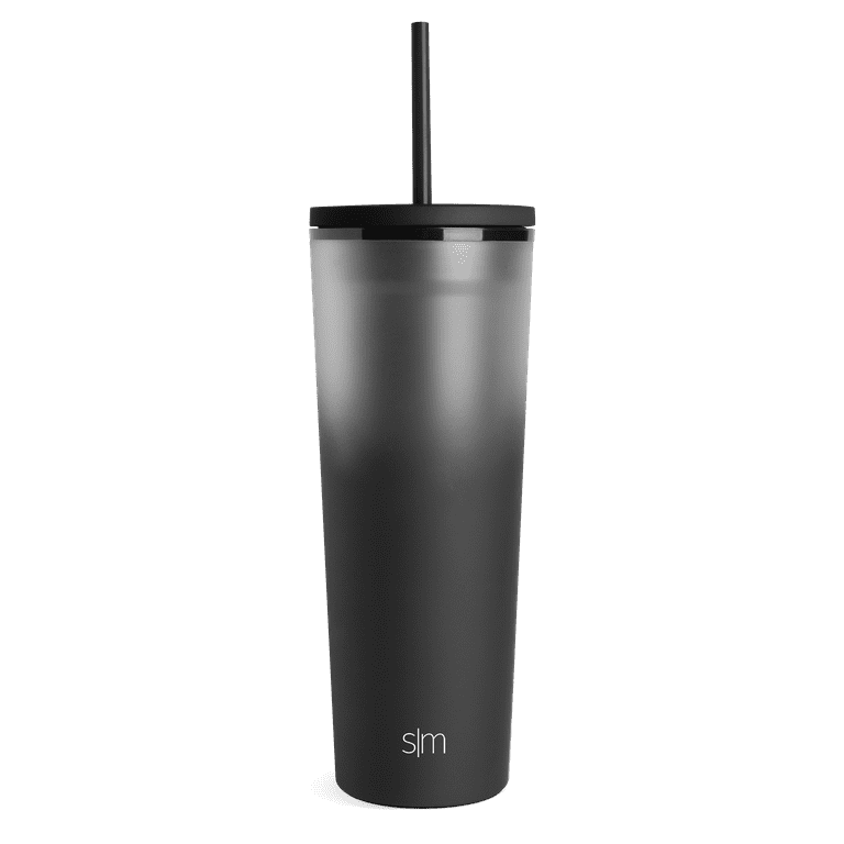Simple Modern 24oz Classic Plastic Textured Tumbler With Straw 1 Tone -  Black Pebble : Target