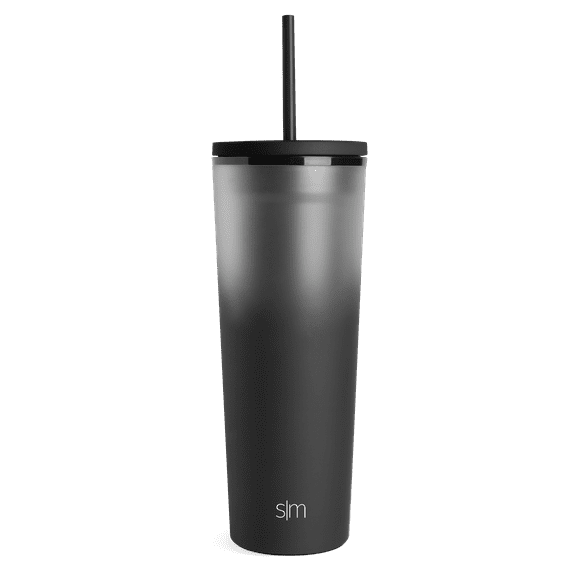 Simple Modern 24 fl oz Double Wall Plastic Classic Tumbler with Lid and Straw|Midnight Black