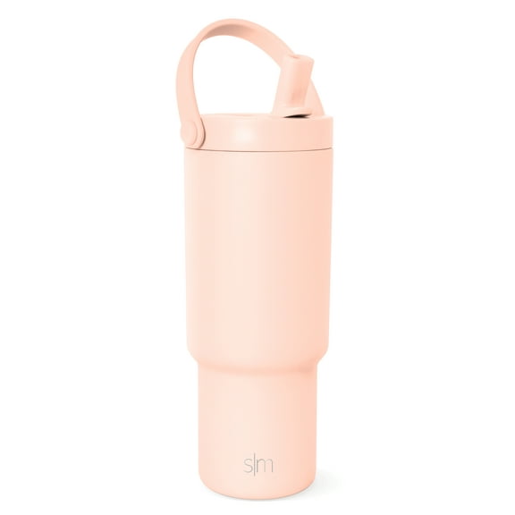 Simple Modern 24 fl oz Insulated Stainless Steel Trek Pivot Tumbler with Straw Lid and Top Handle|Ballet Slipper Pink