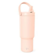 Simple Modern 24 fl oz Insulated Stainless Steel Trek Pivot Tumbler with Straw Lid and Top Handle|Ballet Slipper Pink