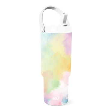 Simple Modern 24 fl oz Insulated Stainless Steel Trek Pivot Tumbler with Straw Lid and Top Handle|Cotton Candy Tie Dye