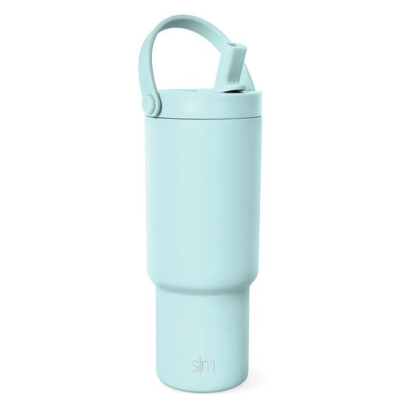 Simple Modern 24 fl oz Insulated Stainless Steel Trek Pivot Tumbler with Straw Lid and Top Handle|Seaside Blue