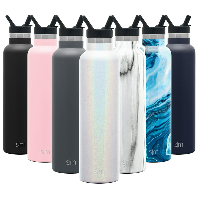 Simple Modern Water Bottle with Straw Lid Vacuum Insulated Stainless Steel Metal Thermos Bottles Reusable Leak Proof BPA-Free Flask for School Summit
