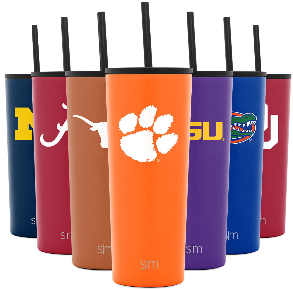 Simple Modern 24oz Classic Tumbler with Straw Lid & Flip Lid - Travel Mug  Gift Vacuum Insulated Coffee Beer Pint Cup - 18/8 Stainless Steel Water  Bottle Ombre: Clemson 