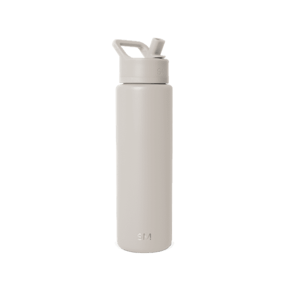 Simple Modern 30 fl oz Insulated Stainless Steel Summit Wide Mouth Water Bottle with Straw Lid | Almond Birch