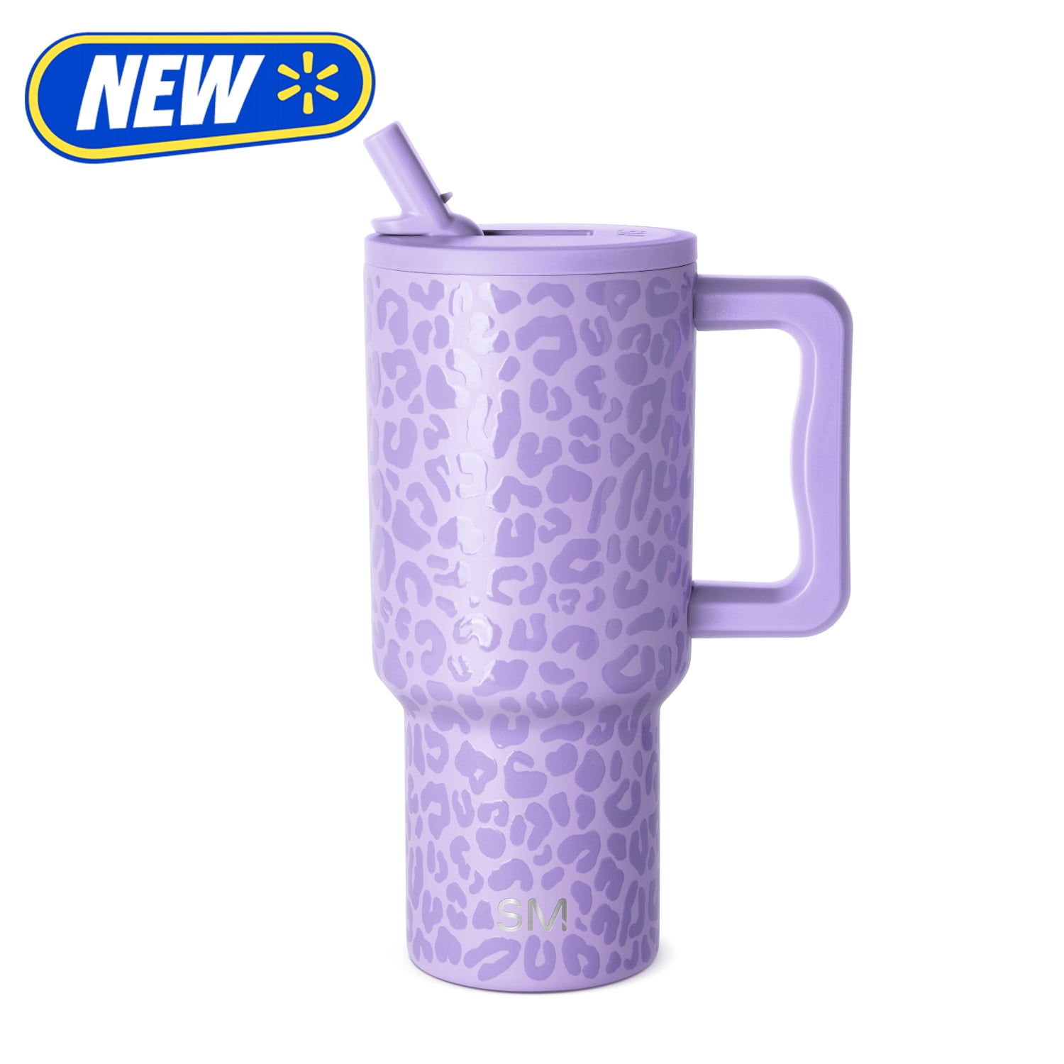 Simple Modern Trek Tumbler 30 oz Insulated Stainless Steel with Folding Straw Lid - Electric Lavender Leopard