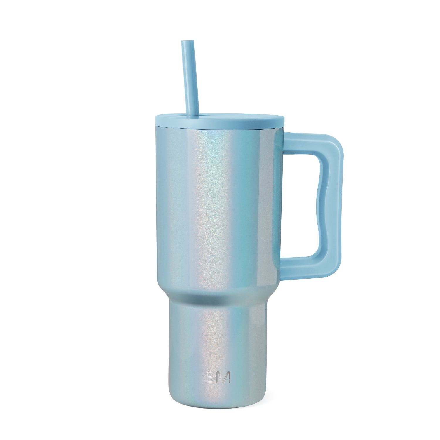 Simple Modern 30 fl oz Insulated Stainless Steel Trek Tumbler with Straw Lid | Blue Sparkle