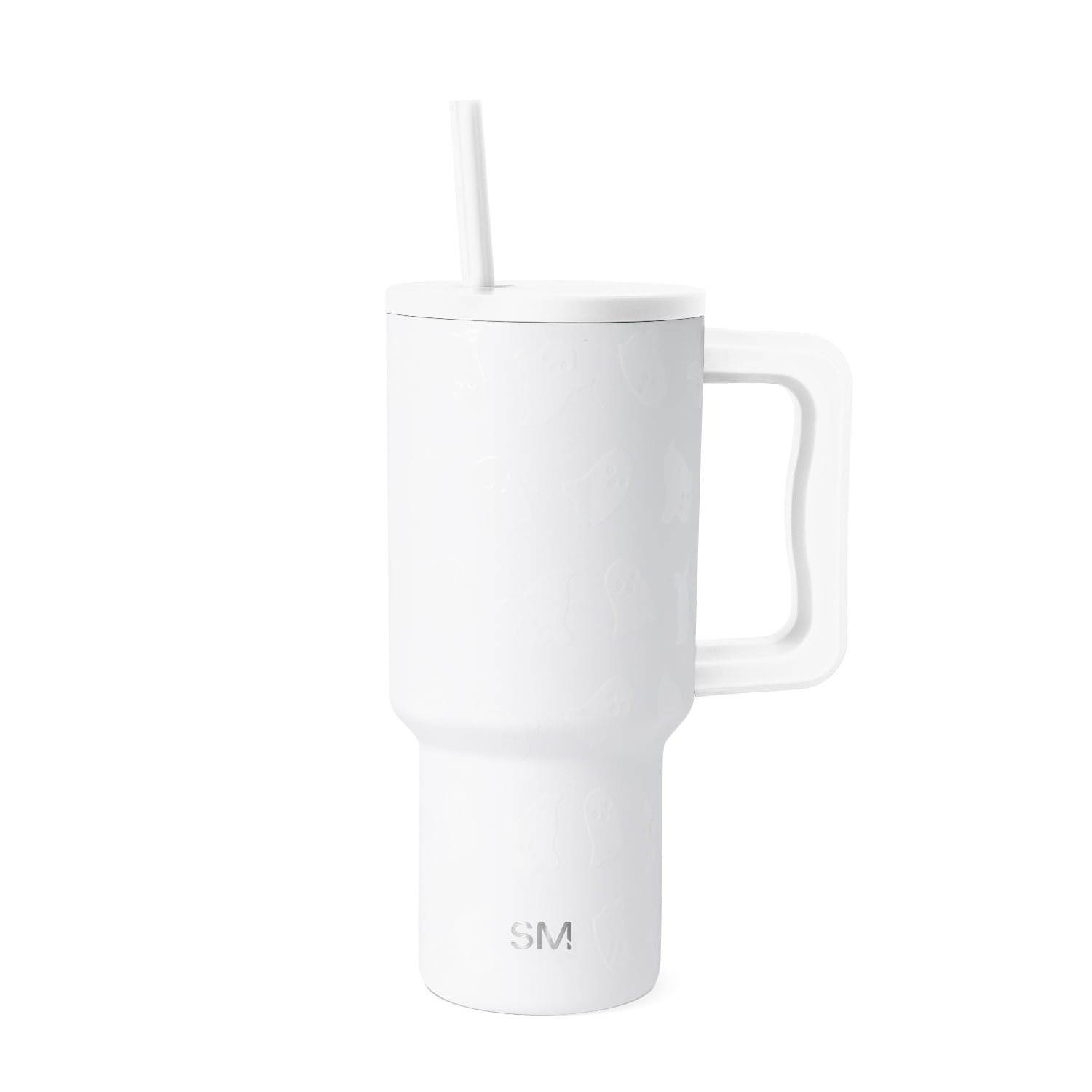 Simple Modern 30 fl oz Insulated Stainless Steel Trek Tumbler with Straw Lid | Cute Ghosts