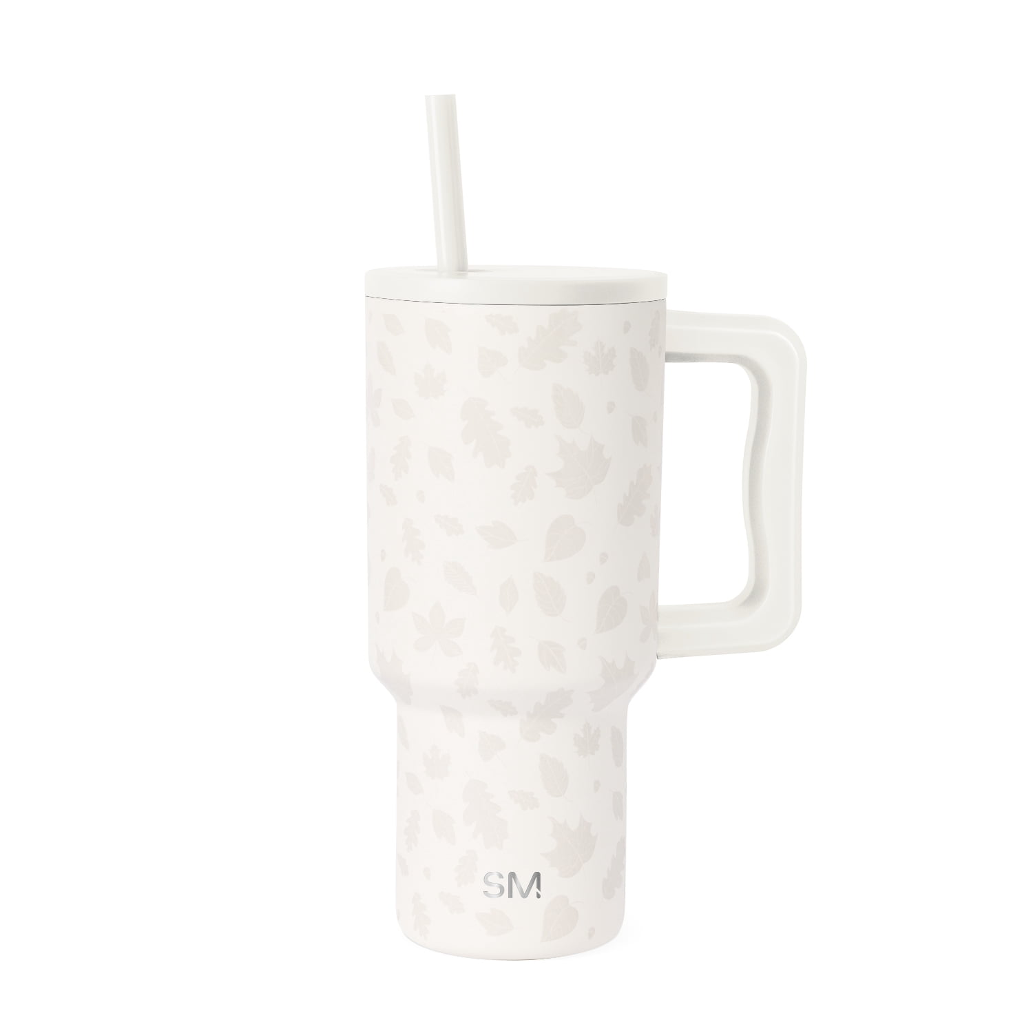 Simple Modern 30 fl oz Insulated Stainless Steel Trek Tumbler with Straw Lid | Falling Leaves on Cream