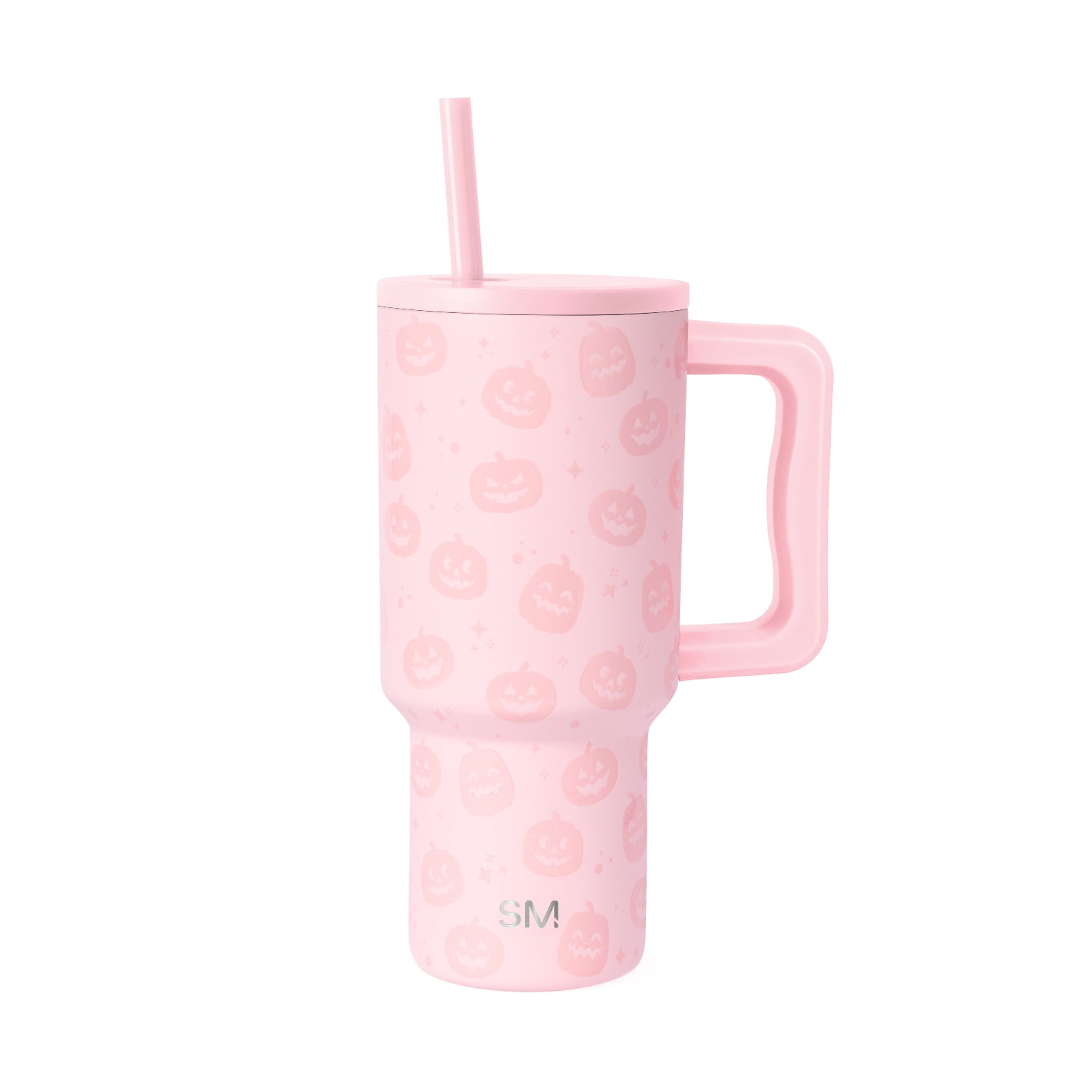 Simple Modern 30 fl oz Insulated Stainless Steel Trek Tumbler with Straw Lid | Pink Pumpkins