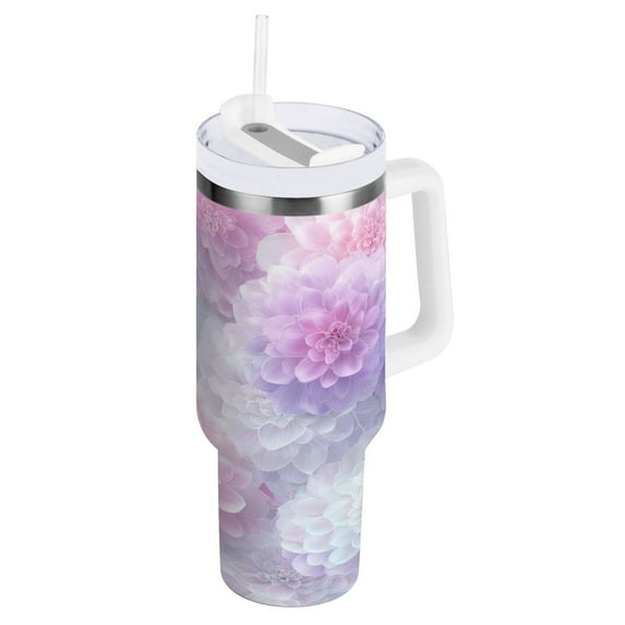 Simple Modern 30 oz Insulated Stainless Steel Tumbler Double Wall Stainless Steel Tumbler with 2-Way Drinking Cute Pastel Watercolor Floral
